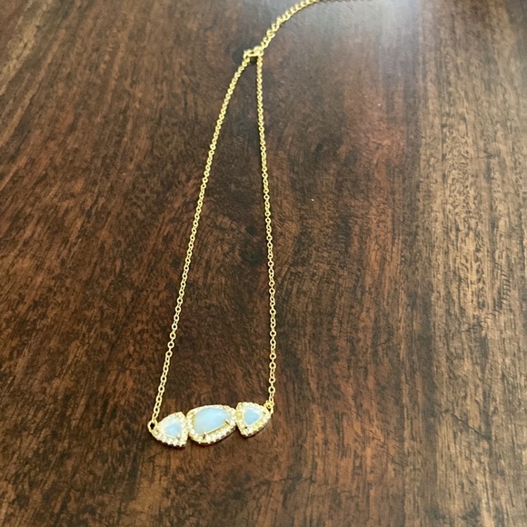 New Kc chic .925 sterling silver w/gold plating opal necklace - Picture 1 of 5